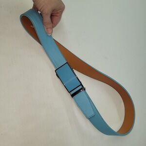 Braveman Ratchet Belt Mens 32 33 Light Blue Textured Automatic Slide Buckle Golf